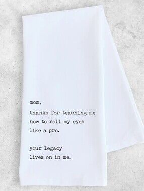NWT SARCASTIC 100 Percent Cotton White Tea Towel